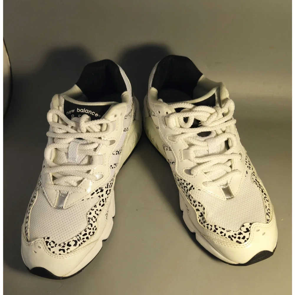 New Balance Sneaker 850 White Patent Leopard Print Roller ABZORB WL850LB 8.5 EUC